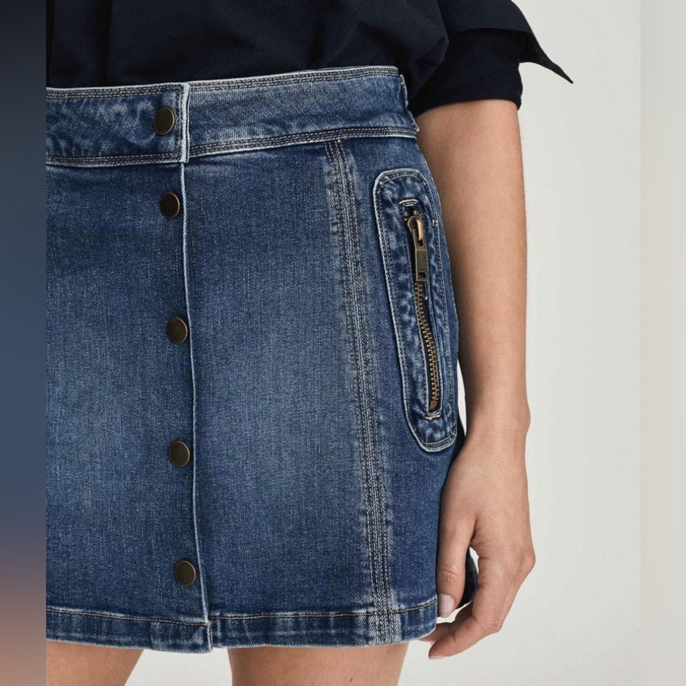 REISS Kaleigh Denim Mini Skirt Size 14